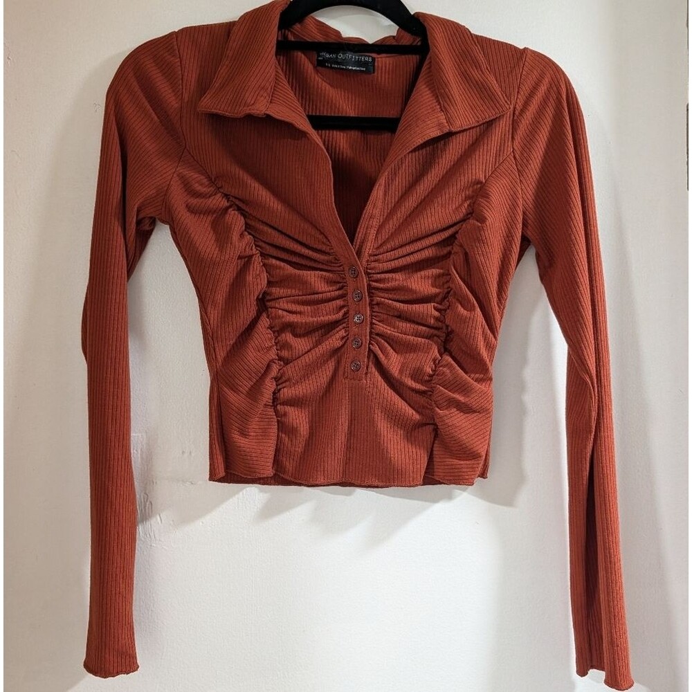 Urban Outfitters Rust Ruched Blouse